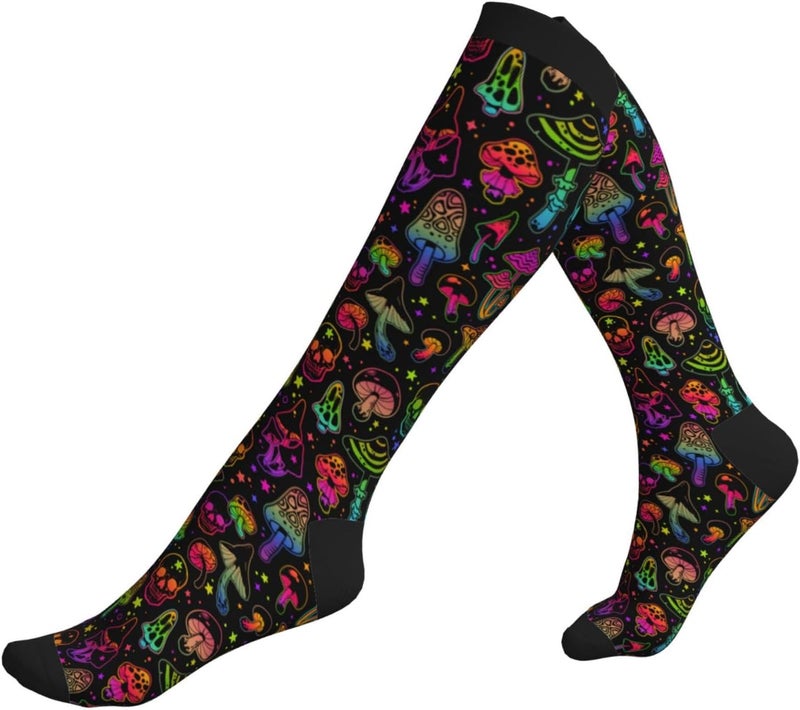 Figtihw Tie Dye Compression Socks Knee High Support Socks For Women Men Running Athletic Hiking - Image 2